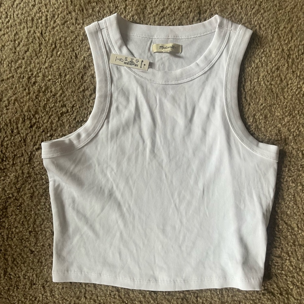 Madewell Classic White Ribbed Tank